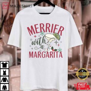 Merrier With A Margarita Christmas Cocktail T Shirt (4)