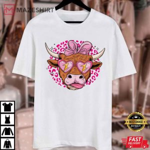 Highland Cow Valentines Day Cow Lover T Shirt (2) Mazeshirt