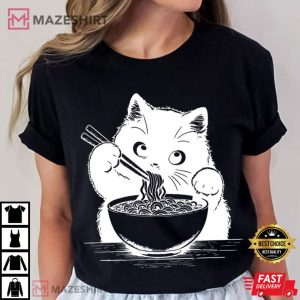 Noodles Cat Ramen Lover Gift T Shirt (2)