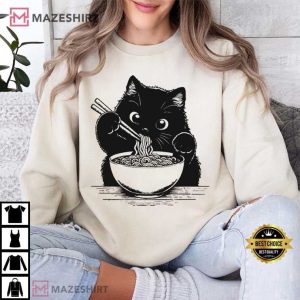 Noodles Cat Ramen Lover Gift T Shirt (3)
