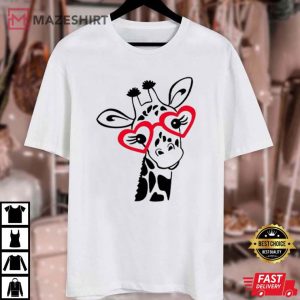 Giraffe Valentine's Day Gift T Shirt (3)