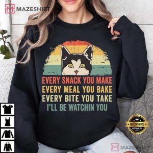 Funny Cat Owner Gift I Will Be Watching You T Shirt (3)