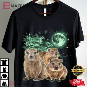 Three Hyrax Moon Funny Animal Meme T Shirt (3)