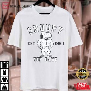 Snoopy Peanuts Top Dawg Est 1950 Vintage Cartoon T Shirt (1)