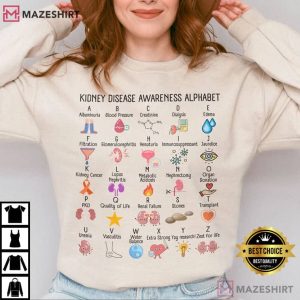 Nurse Kidney Disease Awareness Alphabet Dialysis T Shirt (1)