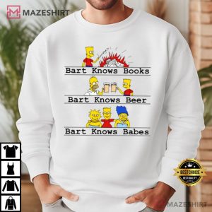 The Simpsons Bart Knows Books Bart Knows Beer Cartoon T Shirt (4)