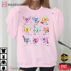 Valentine's Day Gift For Nurse Candy Hearts T Shirt (4)