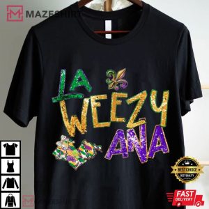 Mardi Gras La Weezy Ana Louisiana Retro Vintage T Shirt (4)