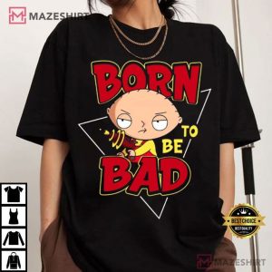 Born To Be Bad Stewie Griffin Holds A Gun T Shirt (4)