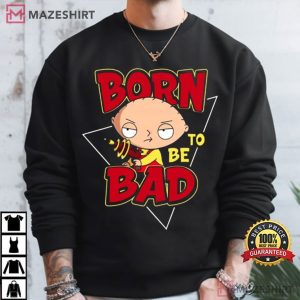 Born To Be Bad Stewie Griffin Holds A Gun T Shirt (1)