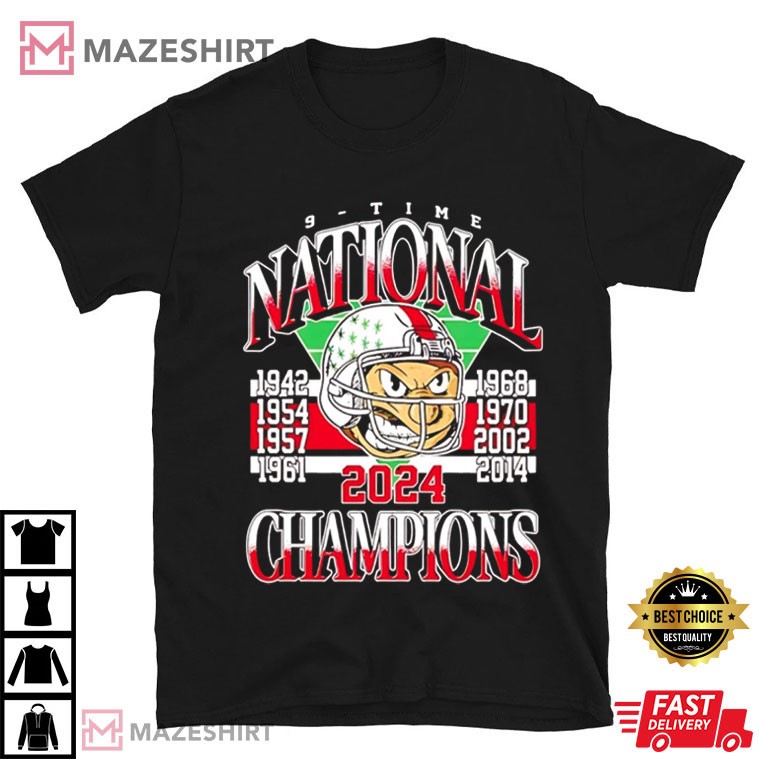 Ohio State Buckeyes 9 Time National Champions T-Shirt Ohio State Buckeyes 9 Time National Champions T-Shirt