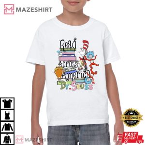 Dr Seuss Author Read Across America Day Bookworm T Shirt (3)