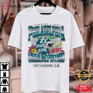 Philadelphia Eagles Champions 2024 2025 Season Football T Shirt (2) Mazeshirt