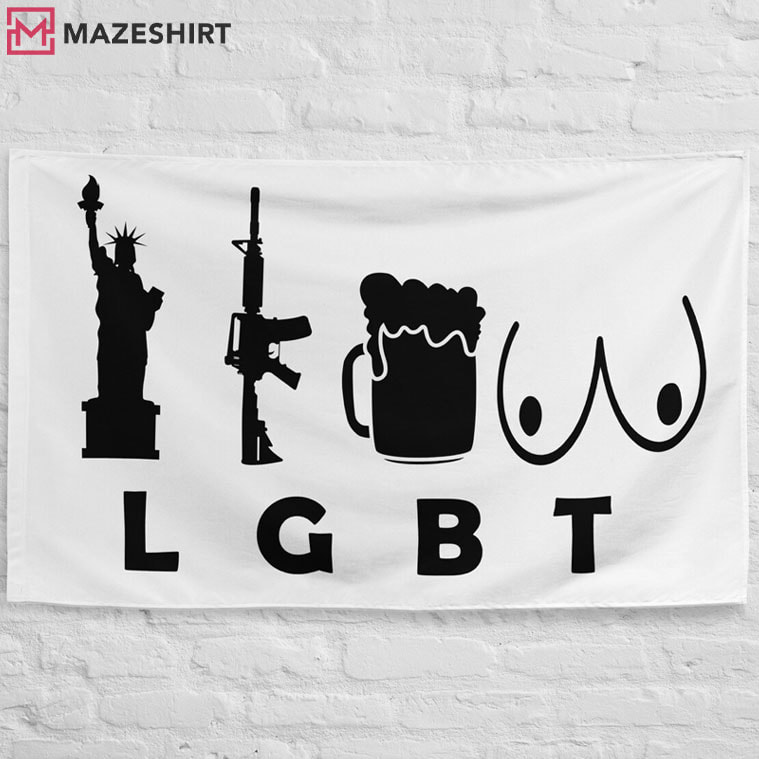 American Liberty Gun Beer Tits Funny LGBT Flag American Liberty Gun Beer Tits Funny LGBT Flag