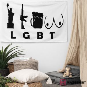 American Liberty Gun Beer Tits Funny LGBT Flag (2)