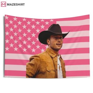 Glen Powell Pink American Aesthetic Room Decor Flag Glen Powell Pink American Aesthetic Room Decor Flag