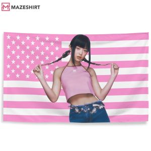 Hanni Bunnies USA Kpop Pink American Trendy Fanmade Flag (2)