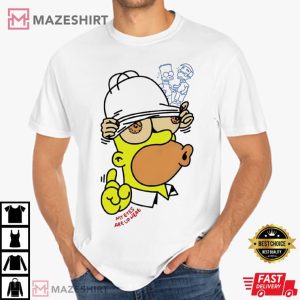 Homer Simpson Three Headed My Eyes Are Up Here Funny T Shirt (2)