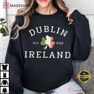 Dublin Ireland Shamrock St Patrick's Day T Shirt (2)
