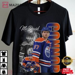 Connor McDavid Vintage 90s Edmonton Oilers NHL Hockey T Shirt (2)