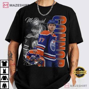 Connor McDavid Vintage 90s Edmonton Oilers NHL Hockey T Shirt (3)