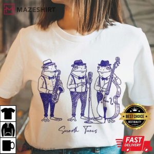 Smooth Tunes Funny Frog Musicians Vintage Jazz Band T Shirt (4)