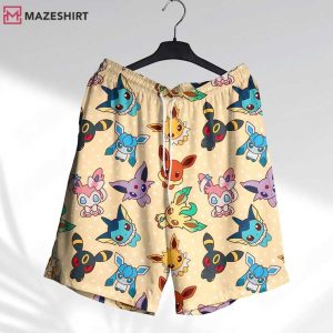 Eevee Evolutions Cute Pokemon Hawaiian Shirt And Shorts (1)