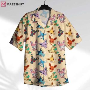 Eevee Evolutions Cute Pokemon Hawaiian Shirt And Shorts (3)