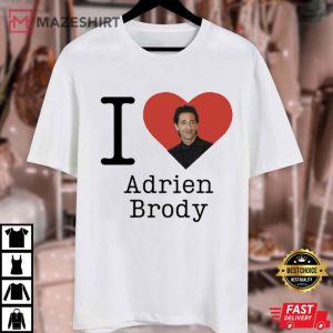 I Love Adrien Brody Essential Gift For Fan T Shirt (1)
