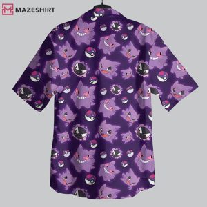 Gengar Shadow King Cute Ghost Type Hawaiian Shirt And Shorts (1)