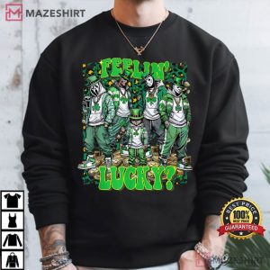 Feelin Lucky Cool Horror Characters St Patrick's Day T Shirt (1)