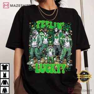 Feelin Lucky Cool Horror Characters St Patrick's Day T Shirt (3)