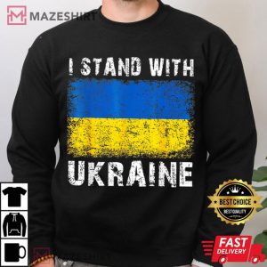 I Stand With Ukraine Ukrainian Flag Pride T Shirt (1)