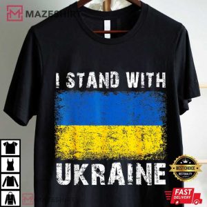 I Stand With Ukraine Ukrainian Flag Pride T Shirt (2)