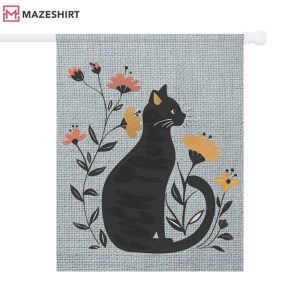 Anti Trump Democrat Childless Cat Lady Garden Flag (1)