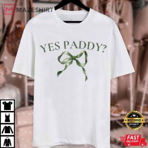Yes Paddy St Patricks Day Coquette Aesthetic Bow T Shirt (3)