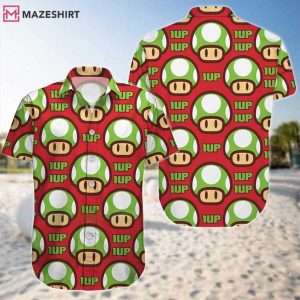 Mushroom Super Mario Bros Summer Hawaiian Shirt And Shorts (1)
