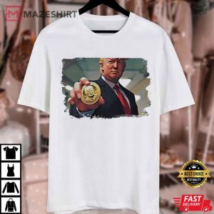 Trump Crypto Coin Meme Funny Graphic T Shirt (4)