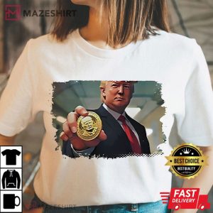 Trump Crypto Coin Meme Funny Graphic T Shirt (2)