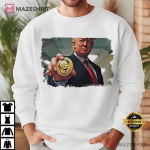 Trump Crypto Coin Meme Funny Graphic T Shirt (3)