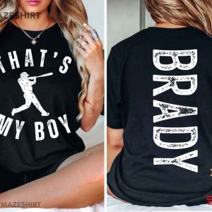That's My Boy Baseball Mom Cute Custom Name T Shirt (2)