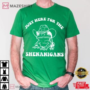 St. Patrick's Day Just Here For The Shenanigans Funny Frog T Shi (3)