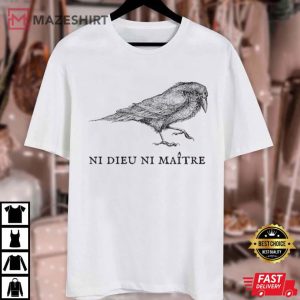 No God No Masters Leftist French Anarchist Crow Bird T Shirt (4)
