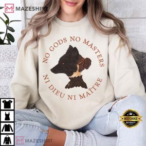 No Gods No Masters Ni Dieu Ni Maitre Wolf Girl T Shirt (4)
