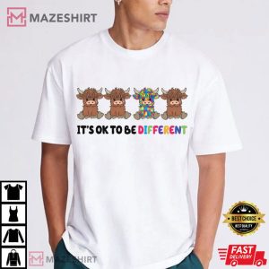 Autism Awareness It's Ok To Be Different Cow Motivational T S