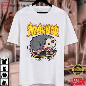 Opossum Skateboard Funny Trasher Possum Skater T Shirt (1)