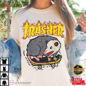Opossum Skateboard Funny Trasher Possum Skater T Shirt (2)