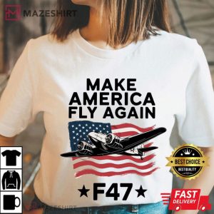 Make America Fly Again F47 USA Fighter Jet T Shirt (2)