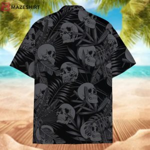 Black Skull Tropical Aloha Summer Beach Skull Lovers Hawaiian Shirt (3)
