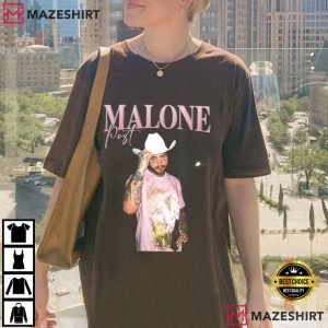 Post Malone Drinking Pink Outfit Bootleg Style Music T Shirt (2) Mazeshirt